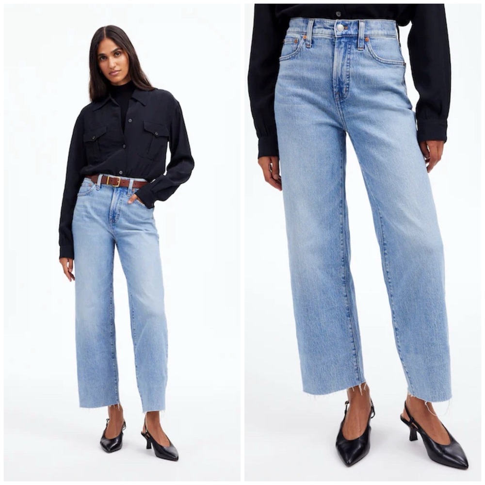 Madewell The Perfect Vintage Wide Leg Crop Jeans Altoona Wash Comfort Stretch